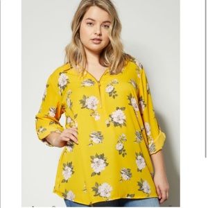 Rue 21 Yellow Flower Blouse